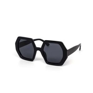 Spexx Undercover Hexagon 60s Black Sunglasses